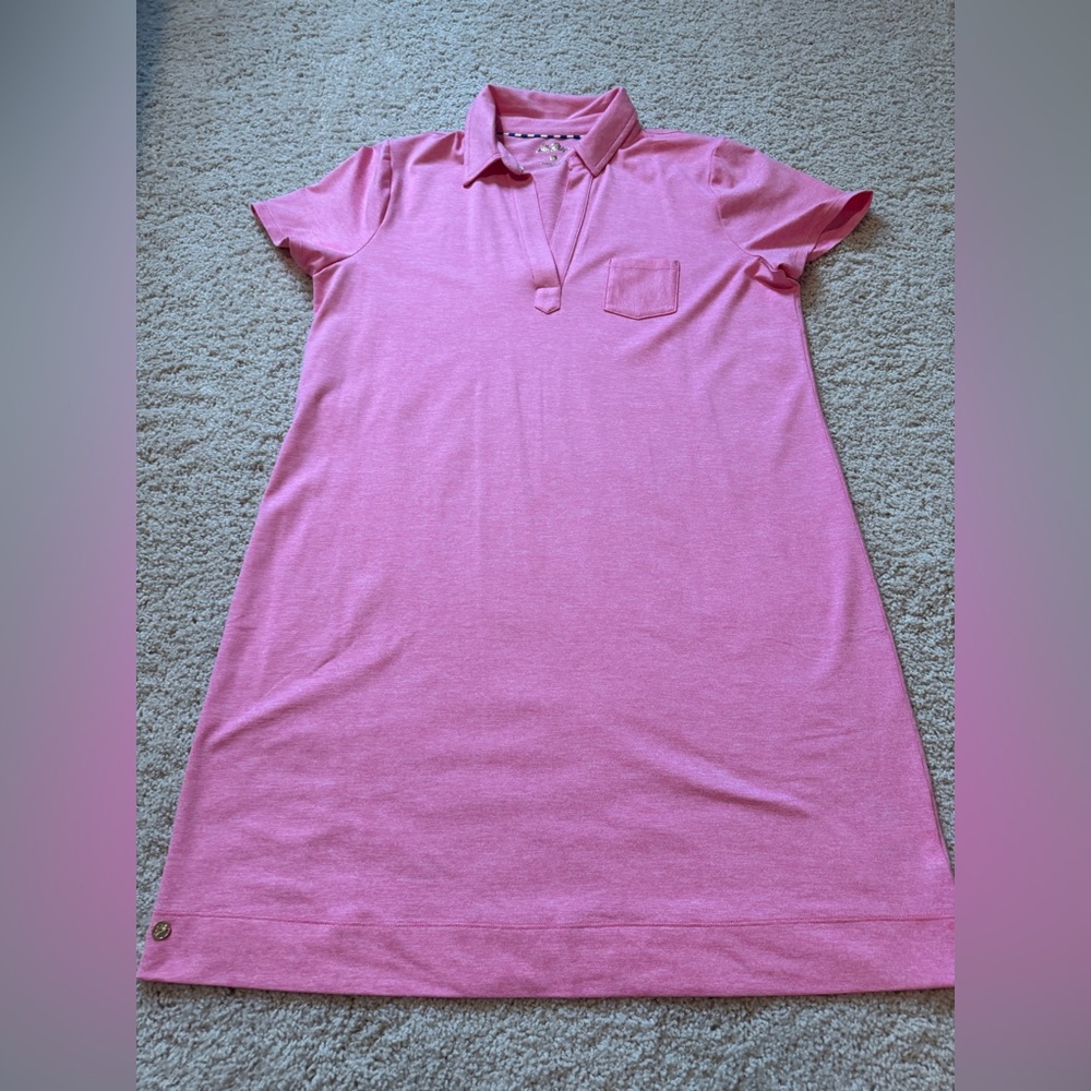 NWT Lilly Pulitzer Dune upf 50+ short sleeve pink dress Large